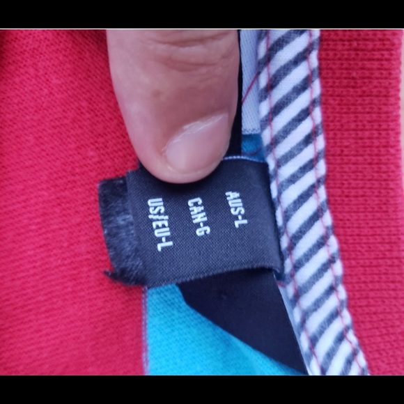 Men’s Volcom bluepill/redpill Large striped T-shirt 🔥 - Picture 2 of 4